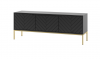MEGSTYL Szafka RTV 150cm złoty stelaż - czarny mat ASPEN 01 2890